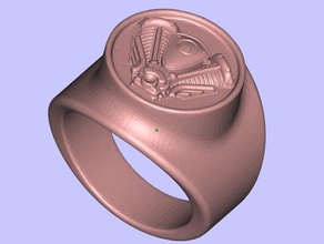 harley logotipo anel jóias 3d print model - Mito3D