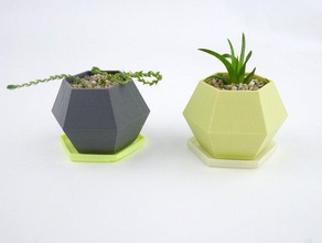 hexagon planter dish household 3d print model - Mito3D