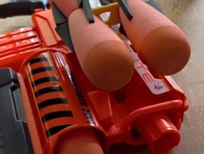 nerf 4x rocket holder tactical rail toys games 3d print model - Mito3D
