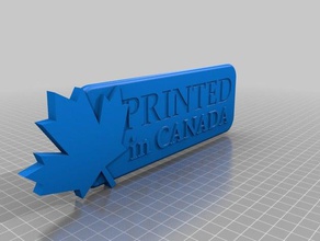 gedruckt in Kanada Zeichen logos 3d print model - Mito3D