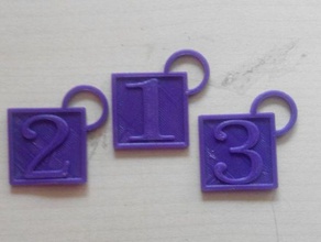 número de llavero la etiqueta llaveros 3d dogtag nombre con el números etiquetas 3d print model - Mito3D