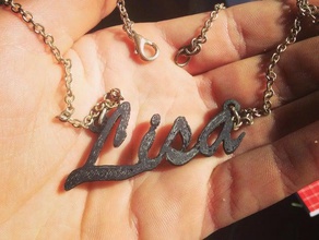 necklace name lisa jewelry 3d print model - Mito3D