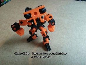 chainclip martin robofighter construction toys cunstruction set fast print robot 3d print model - Mito3D