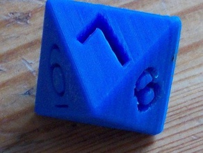 8 sided die dice 3d print model - Mito3D