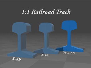 11 railroad track uic-60 decor 150x172x40 creation decoration eisenbahn eisenbahnschiene profil profile tracks real realistic rihslinger train uic 60 zug 3d print model - Mito3D