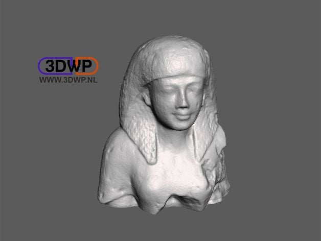 egyptian plaster bust 3d scan scans replicas 123d 123dcatch catch ancient girl meshmixer museum sculpture statue 3D print model - Mito3D