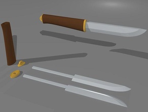 viking inspirado faca adereços airsoft lâmina cosplay luta larp lrp arma 3d print model - Mito3D