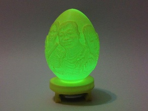 ovo de diodo emissor luz da lâmpada decoração lithophane cr2032 fotografia 3d print model - Mito3D