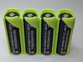 aa aaa titulares da bateria 2 4 8 12 16 packs recipientes pilhas caixa de tampa eletrônica a eletrônico 3d print model - Mito3D