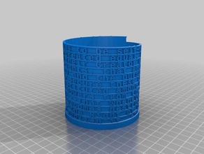 declaration independence text tower cup math art customized 3d print model - Mito3D