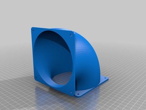 la mia su misura parametrizzabili di qualsiasi dimensione, dimensione ventola adattatore collettore angolo del tubo La stampa 3d 3d print model - Mito3D