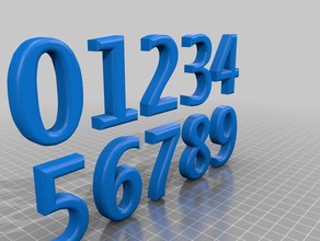 numeri tipo di carattere lettera 3d print model - Mito3D