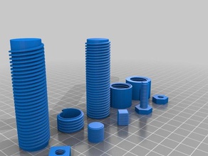 bolts nuts threaded rods openscad library threadingscad engineering 3d print model - Mito3D
