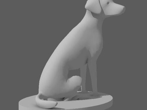 sentado cão animais labrador modelo 3d print model - Mito3D