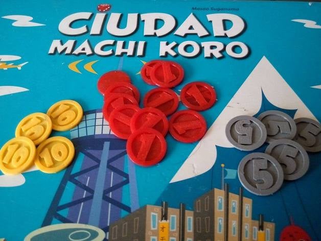 machi koro city coins upgrade toys games 3D print model - Mito3D