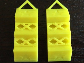 three triangles earrings 3d print model - Mito3D