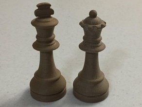 chess display pieces king queen piece 3d print model - Mito3D