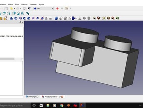 bloque 2x1 con escalon izquierda 3d impresión 3d print model - Mito3D