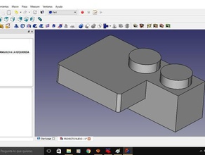 bloque 2x1 con angulo izquierda 3d impresión 3d print model - Mito3D