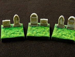 graveyard grave tiles openforge compatible models dungeons dragons dwarven forge pathfinder tabletop 3d print model - Mito3D