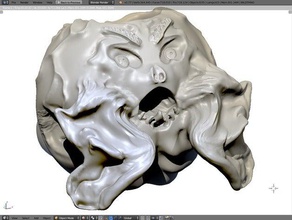 faccia sculture testa a il demone brufoli casuale sculptris 3d print model - Mito3D