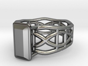 tangentoidal crown curve ring 1753mm baguette gem rings 3d print model - Mito3D