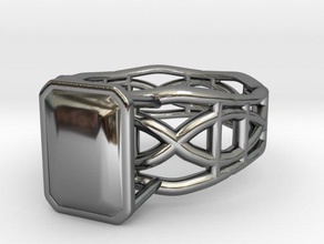tangentoidal Krone curve-ring 1753mm Smaragd-Edelstein Ringe 3d print model - Mito3D