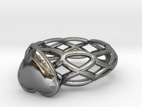 archytas curve ring 1753mm heart gem rings 3d print model - Mito3D