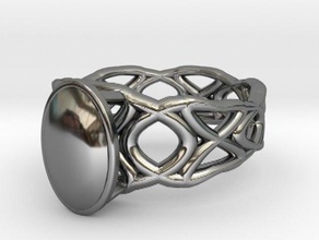 tennis seam curve ring 1753mm oval gem rings 3d print model - Mito3D