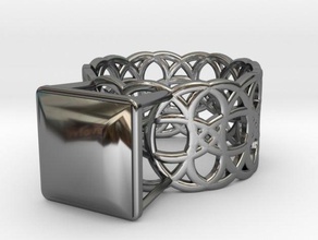 celtic knot ring 4-leaf 1753mm princess gem rings 3d print model - Mito3D
