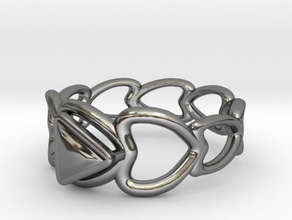 coeur bague en métal 1753mm triangle gem anneaux 3d print model - Mito3D
