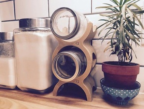 empilable mason jar titulaire cuisine manger 3d print model - Mito3D