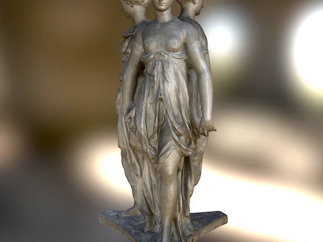 tres de gracia exploraciones las réplicas La impresión en 3d Escaneo femenino francés griego rey el desnudo escultura mujer 3D print model - Mito3D