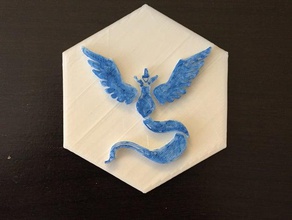 equipe de mystic emblema sinais logotipos articuno pokemon go coisas 3d print model - Mito3D