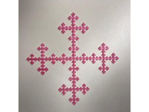 vicsek fractale de la croix les mathématiques art fonction ifs itérée mathématique l'art 3d print model - Mito3D