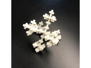 3d vicsek fractal cross math art function ifs iterated mathematical system 3d print model - Mito3D