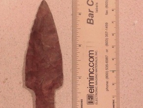 dark pre-choctaw little bear creek-type projectile point arrowhead 2500 bc scans replicas indian lithic native american stone 3d print model - Mito3D
