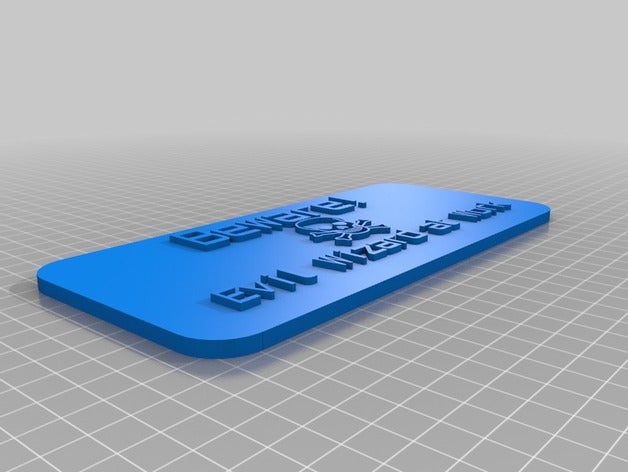 meine benutzerdefinierte Zeichen hüten Sie sich vor bösen Zauberer arbeiten logos 3D print model - Mito3D