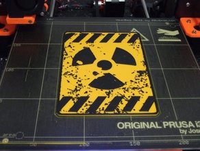 segno radioattivo 2 colori unica estrusione versione i segni loghi 3d print model - Mito3D