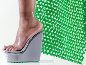 wedge heel fashion costume prop accessories footwear platform shoe shoes wearable women womens 3d print model - Mito3D
