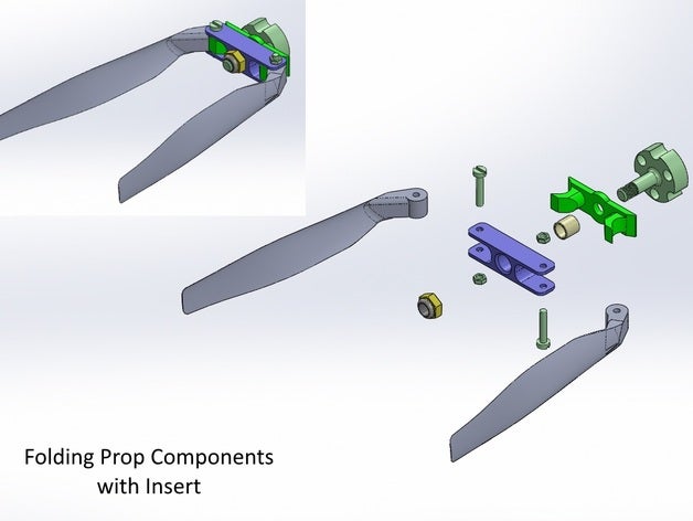 aéronaute folding prop arrêter insérer rc des véhicules lame de bouchon pliage poussoir 3D print model - Mito3D