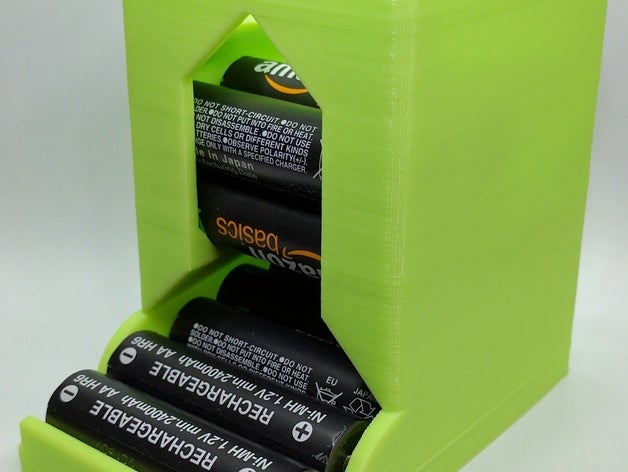battery dispenser v3 stack-able remix electronics aa batteries holder box case 3D print model - Mito3D