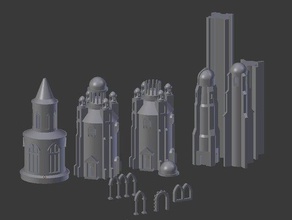 minas tirith batiments architettura diorama vol 2 gli edifici le strutture signore anelli wargame wargamm 3d print model - Mito3D