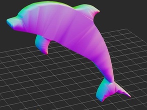 dolphin 2d Kunst seapunk 3d print model - Mito3D