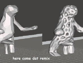 dat boi remixes animals here come low-poly meme 3d print model - Mito3D