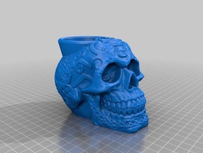 celtic skull flower pot Container Mensch Schädel 3d print model - Mito3D
