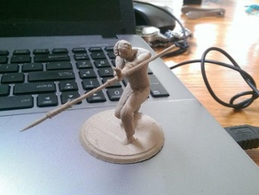 shepherd spearman solid games miniature wargaming warrior 3d print model - Mito3D