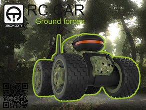 rc-coche sólo de la rueda los juguetes juegos android arduino ejército 3d print model - Mito3D