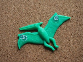 pteranodon empuje el pasador a los animales dinosaurio 3d print model - Mito3D