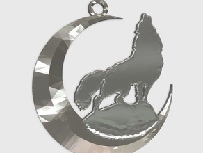 wolf moon keychain keychains 3d print model - Mito3D